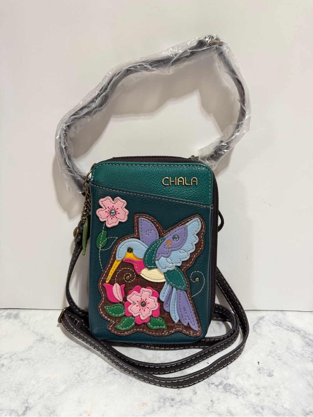 CHALA Crossbody Cell Phone Case Wallet Hummingbird faux leather travel - Picture 4 of 9